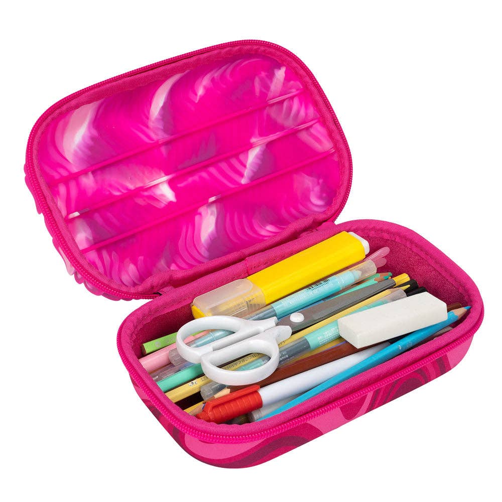 ZIPIT Wavy Storage Box, Sensory Pencil Case Gift for Kids: Blue