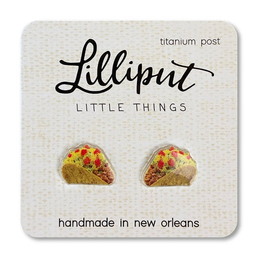 Lilliput Taco Earrings- Titanium posts