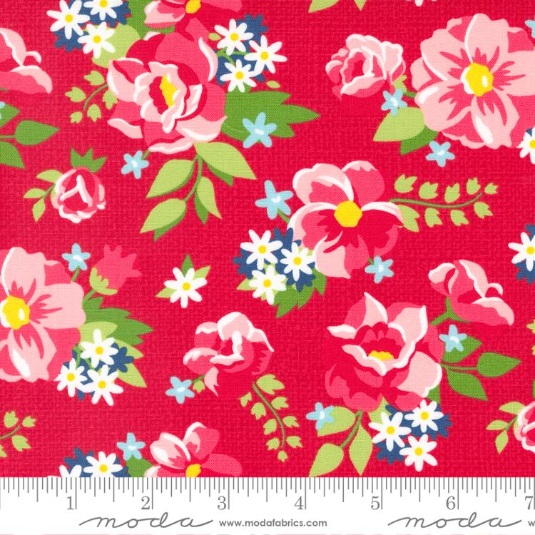 Berry Basket for Moda Fabric by April Rosethal Cranberry Floral 24150 12