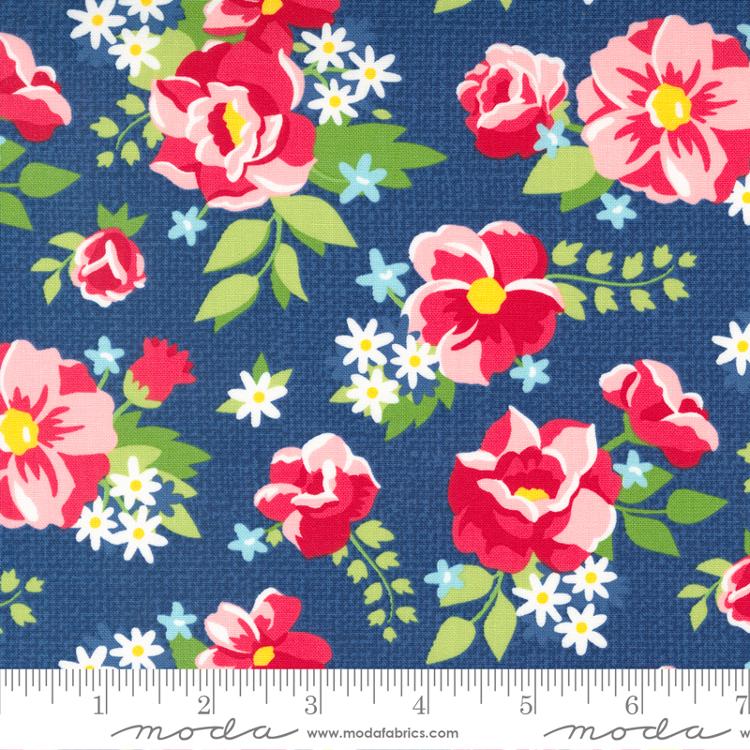 Berry Basket for Moda Fabric by April Rosethal Blueberry Floral 24150-14
