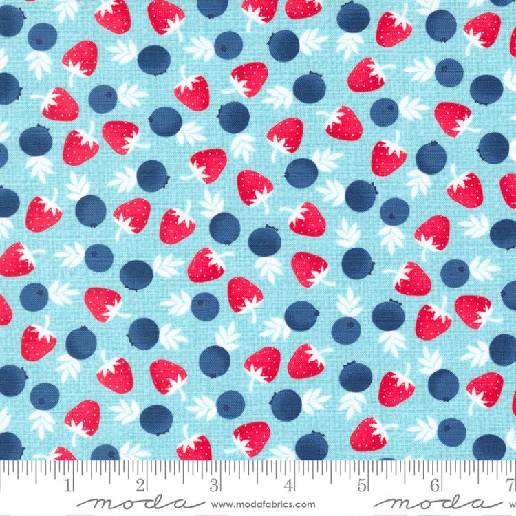 Berry Basket for Moda Fabric by April Rosethal Blue Raspberry Berry Print 24151 15