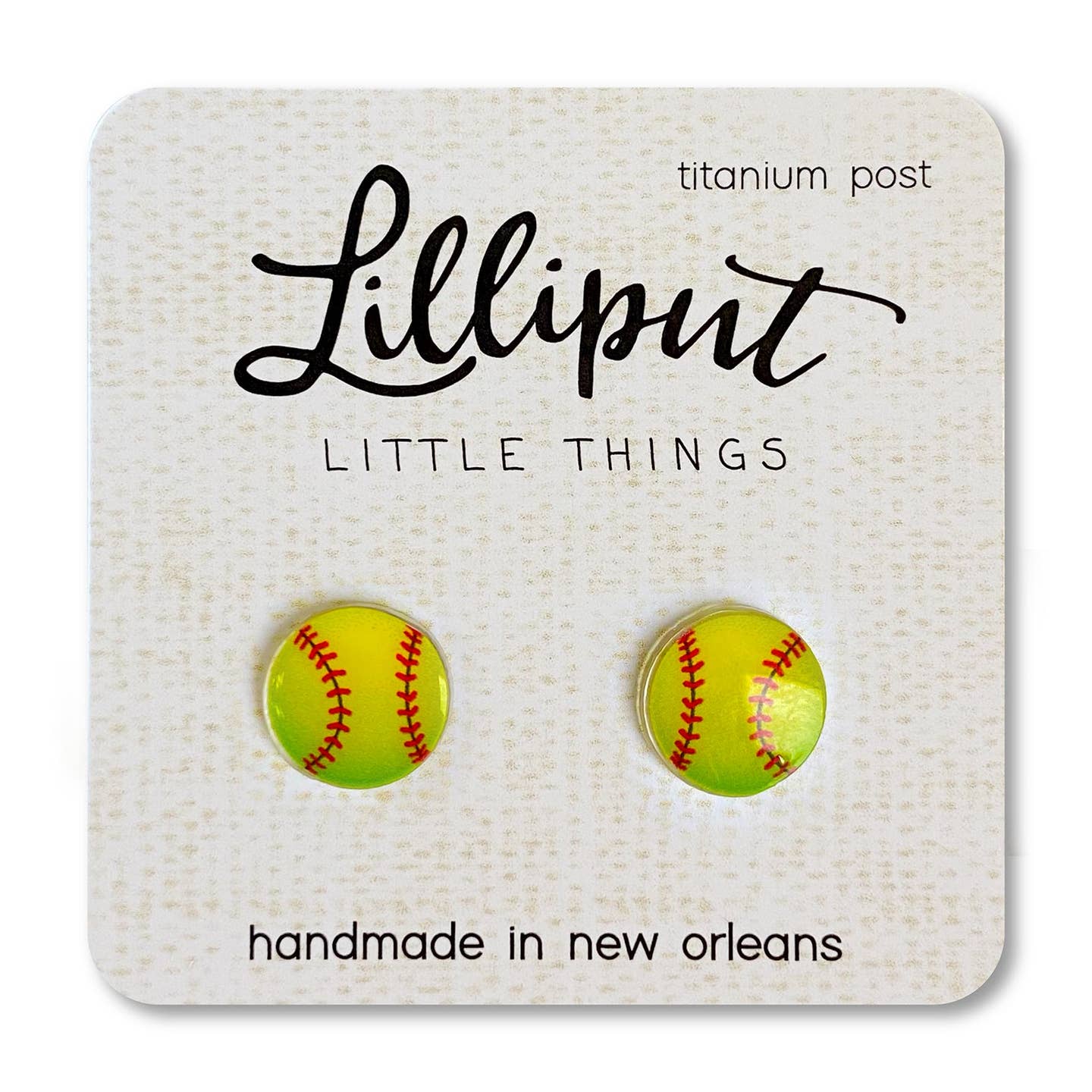 Lilliput Softball Earrings- Titanium