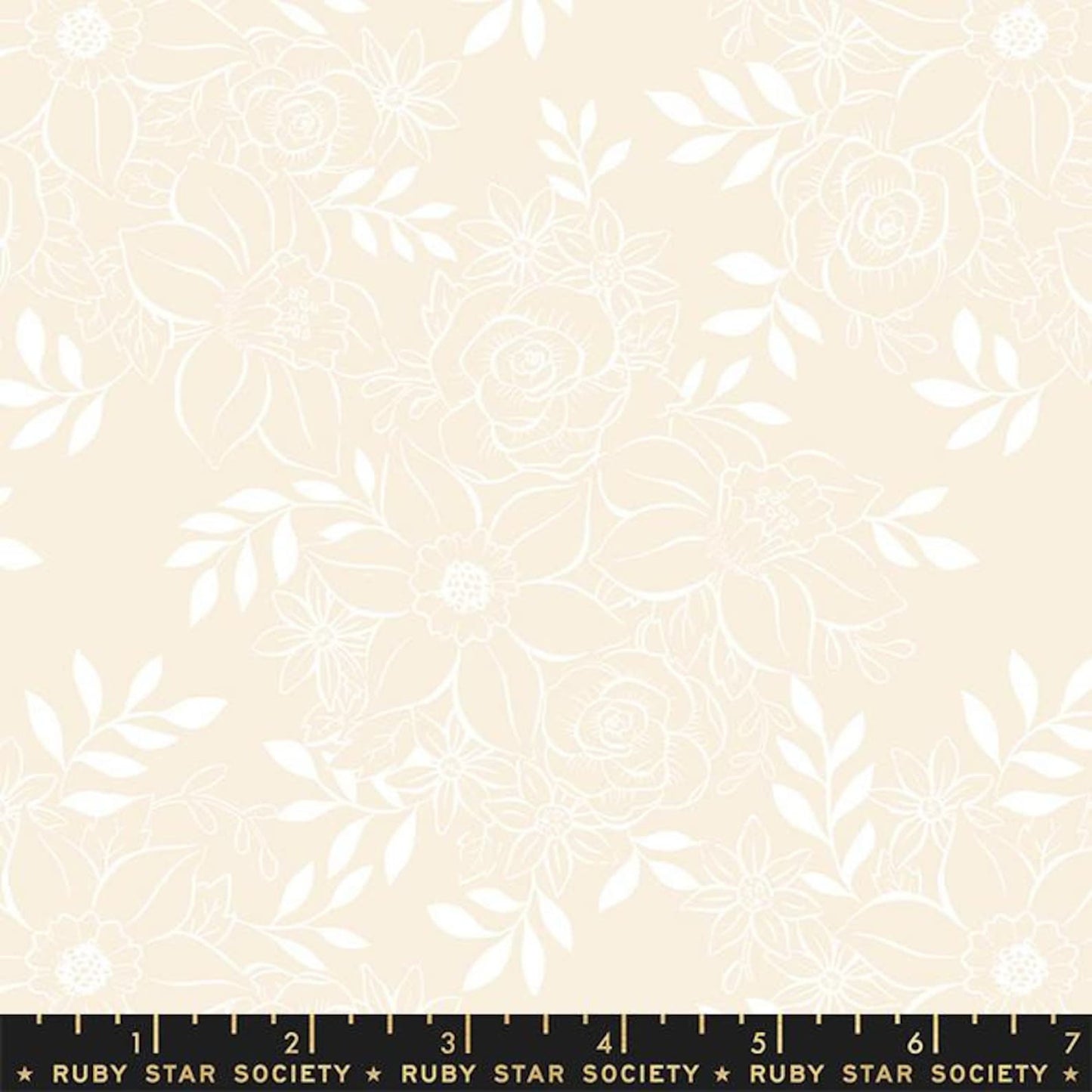 Winterglow for Moda Fabric by Ruby Star Society Natural White on Natural Flower RS5108 11