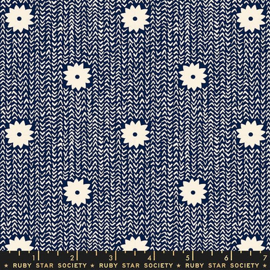 Winterglow for Moda Fabric by Ruby Star Society Navy with White Daisy RS5114 13