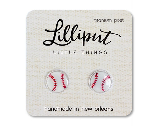 Lilliput Baseball Earrings