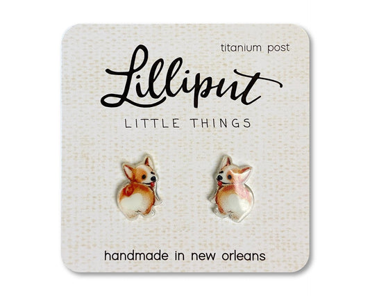 Lilliput Corgi Butt Earrings