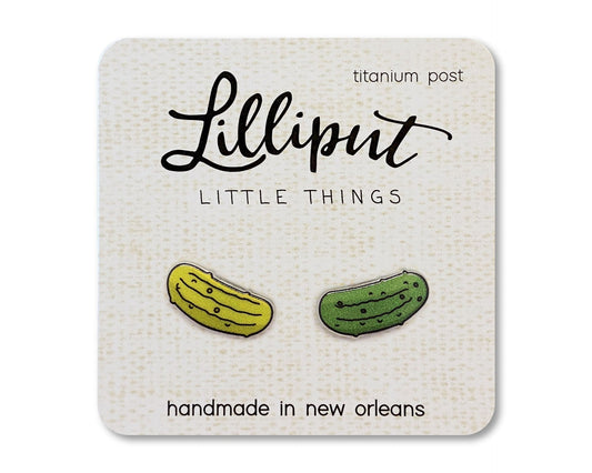 Lilliput Pickle Earrings- Titanium