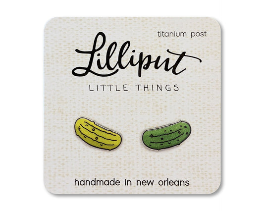 Lilliput Pickle Earrings- Titanium