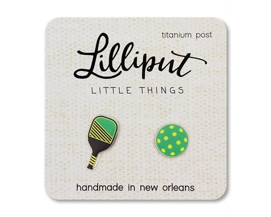 Lilliput Pickleball Earrings- Titanium