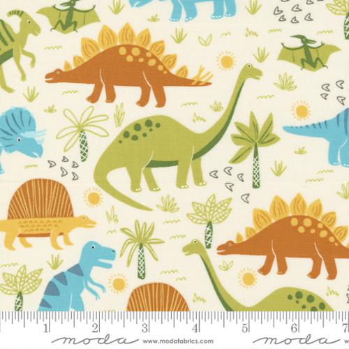 Stomp Stomp Roar Natural Bright Dino Dinosaur Fabric 20820 11